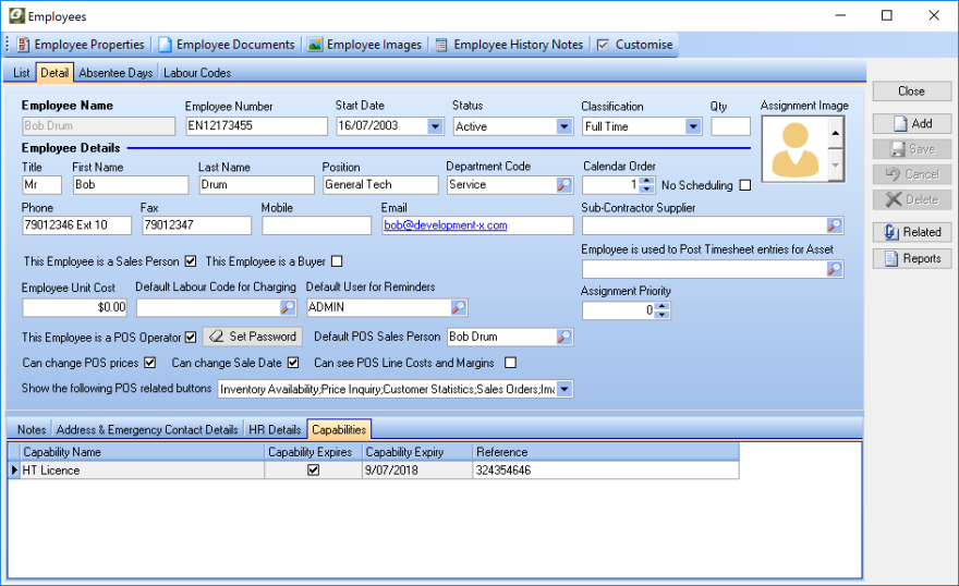 Ostendo Operations ERP Time and Attendance